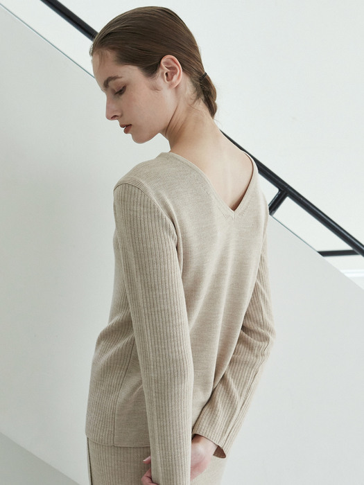 wool mild rib knit (beige)