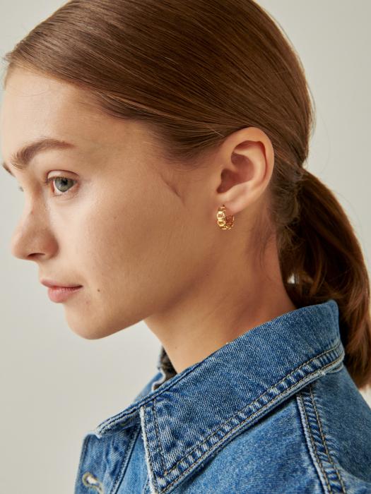 Rail Ring Silver Earring Ie235 [Gold]