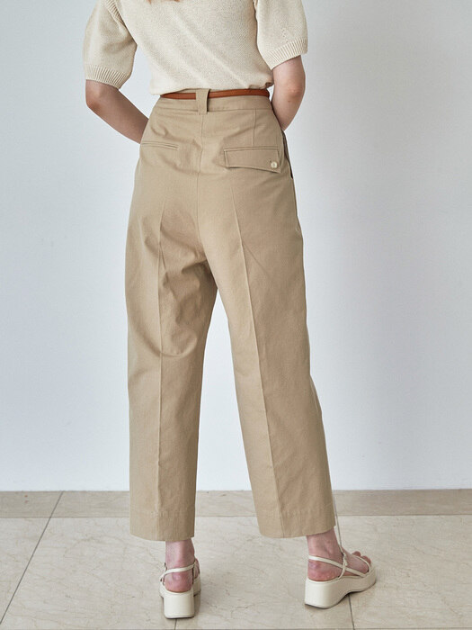 SUMMER COTTON WIDE PANTS(ash beige)