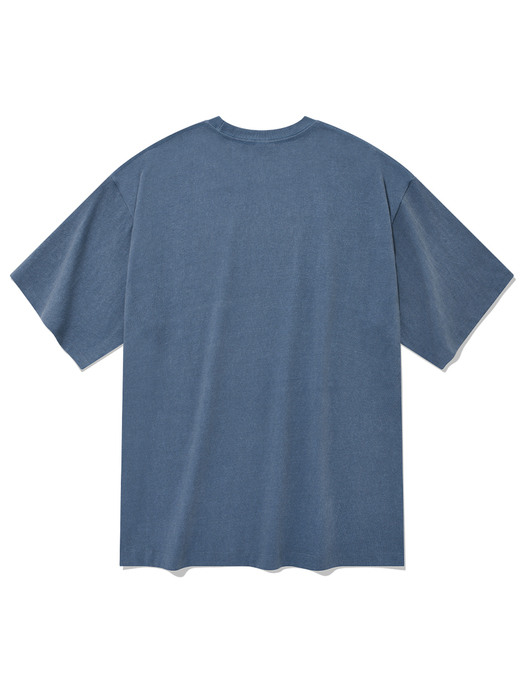 빈티지 로고 피그먼트 반팔 티셔츠 블루