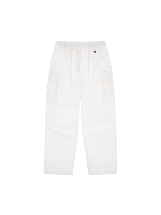CARGO COTTON PANTS IN WHITE