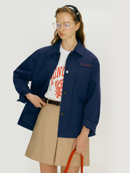 MILILANI Cotton jacket (Navy blue/Beige)