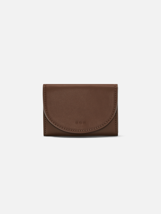 Round card wallet Cinnamon brown