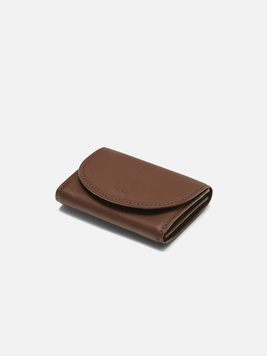 Round card wallet Cinnamon brown
