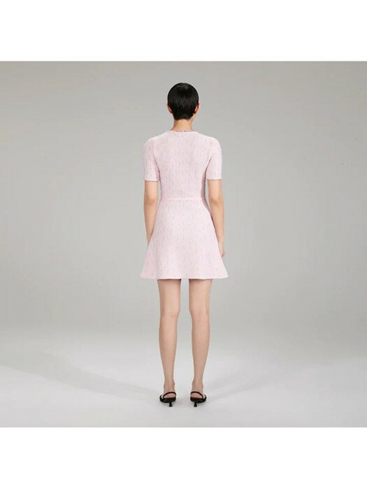 핑크 멜란지 니트 미니 드레스 (AW22-124)