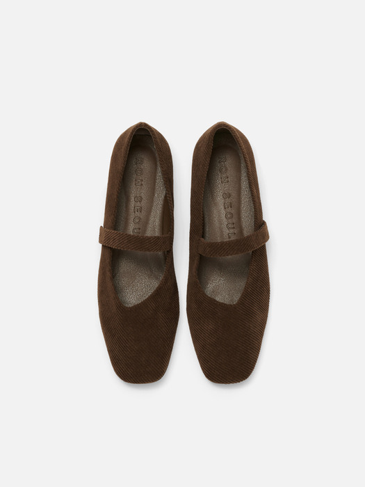 Rowie mary jane shoes Corduroy Brown