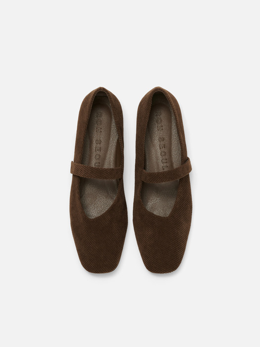 Rowie Mary jane shoes Corduroy Brown
