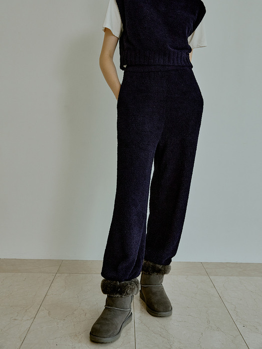 Cozy knit pants (navy)