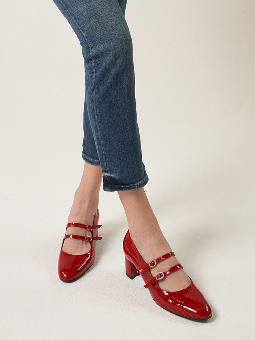 Carrie Mary Jane Pumps Red