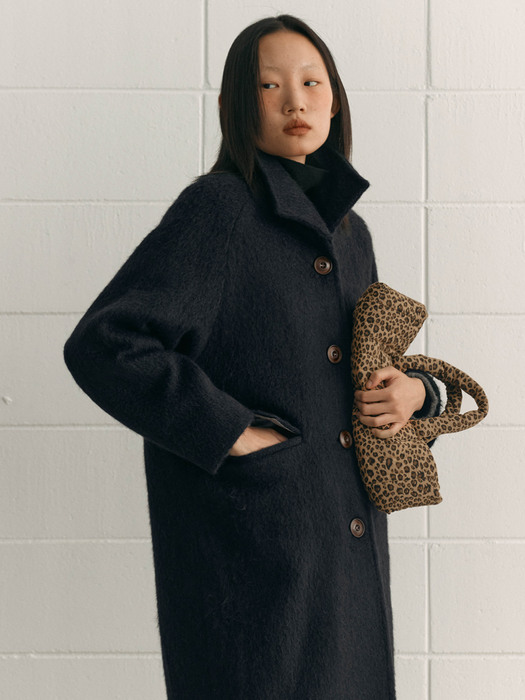 시엔느]Alpaca Stitch Coat (Navy)