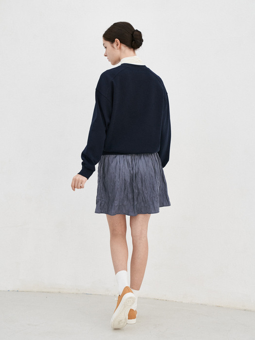 새틴 에이라인 스커트(딥블루) _ Satin A-Line Skirt(D/Blue)