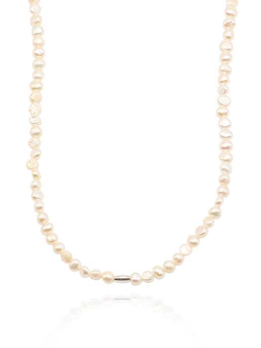 libre Fresh-water pearl Silver Necklace In382 [Silver]