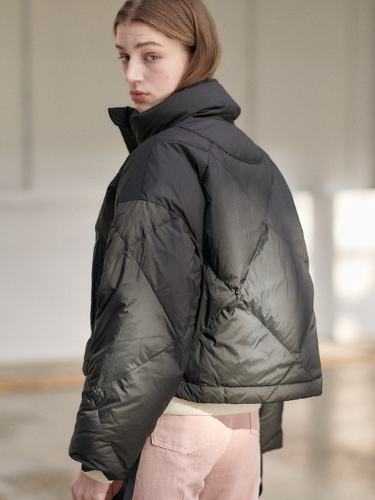 STRING DETAIL GOOSE DOWN SHORT JACKET [4COLOR]