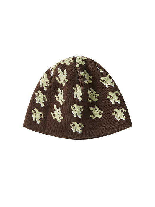 E.X.R LOGO JACQUARD BEANIE_DEEP BROWN