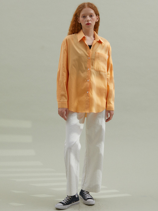 Basic Oxford Long Shirt Orange