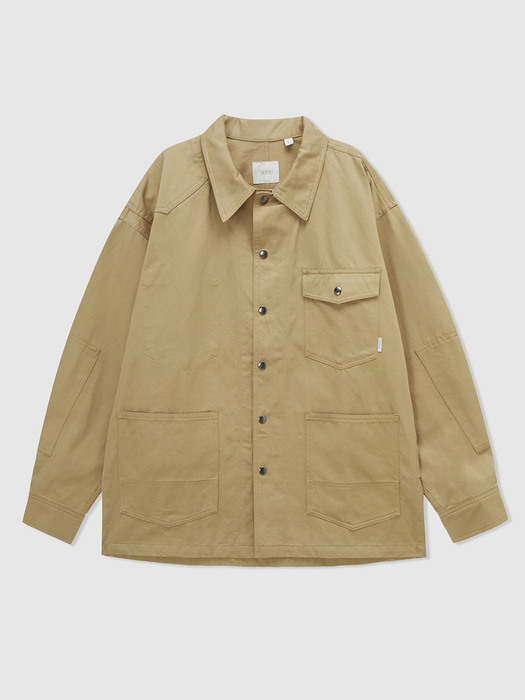 COVERALL TWILL JACKET_BEIGE