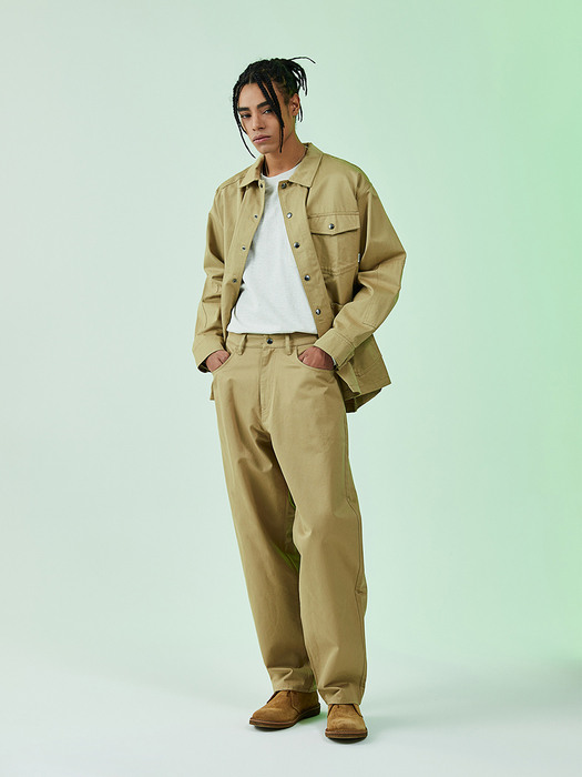 COVERALL TWILL JACKET_BEIGE
