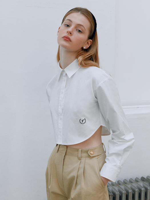 CROP COLLAR SHIRT WHITE