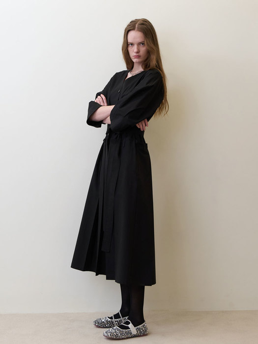 23 Summer_ Black Belted Midi Dress