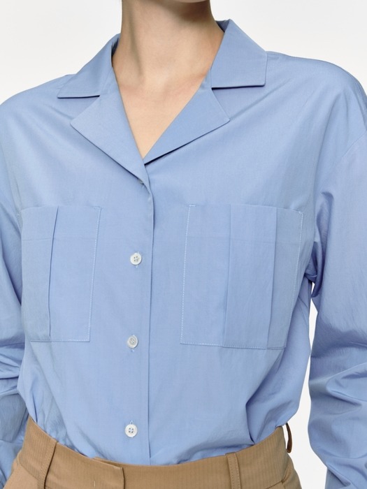 open collar shirts - blue