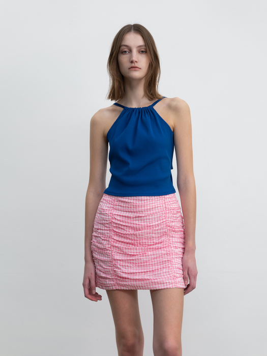 Shirring Mini Skirt Pink check (JWSK3E904P1)