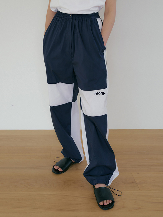 TIR CONTRAST STRING PANTS NAVY