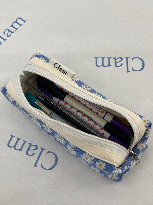 Clam round pencilcase _ Egg flower