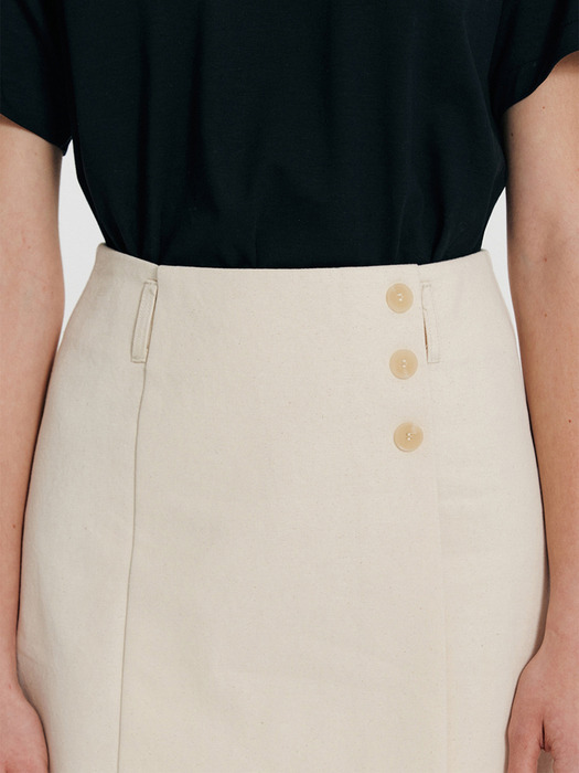 Wrap Mini Skirt(Light beige)