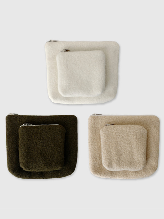 Fluffy pouch (3Colors_S,L)