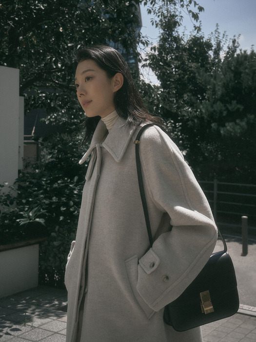 raglan sleeves half coat_oatmeal