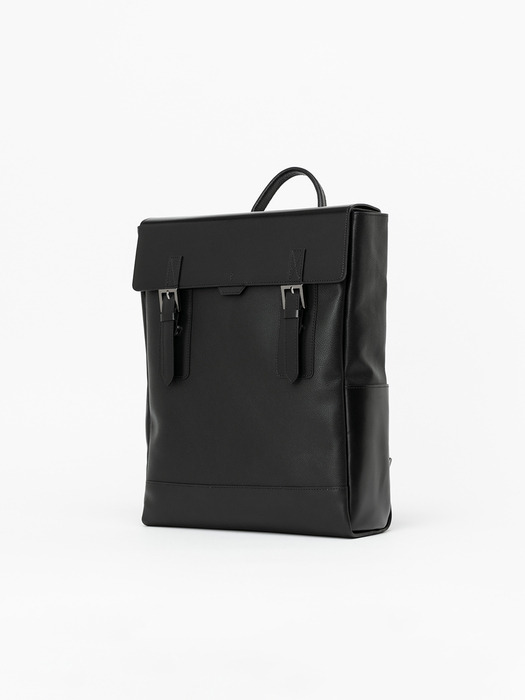 Polygon Double belted square Backpack [black combo]