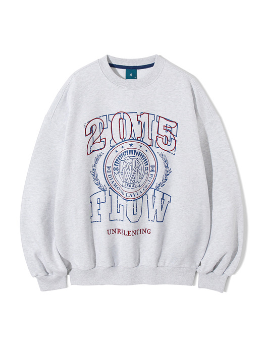 Time Flow Overlap Sweatshirt T81 - White Melange