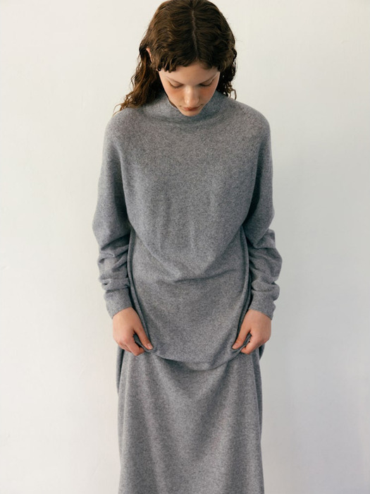 [Premium] Vanity Zermatt Wool Cash Volume Knit Dress  Grey(WE395UC483)
