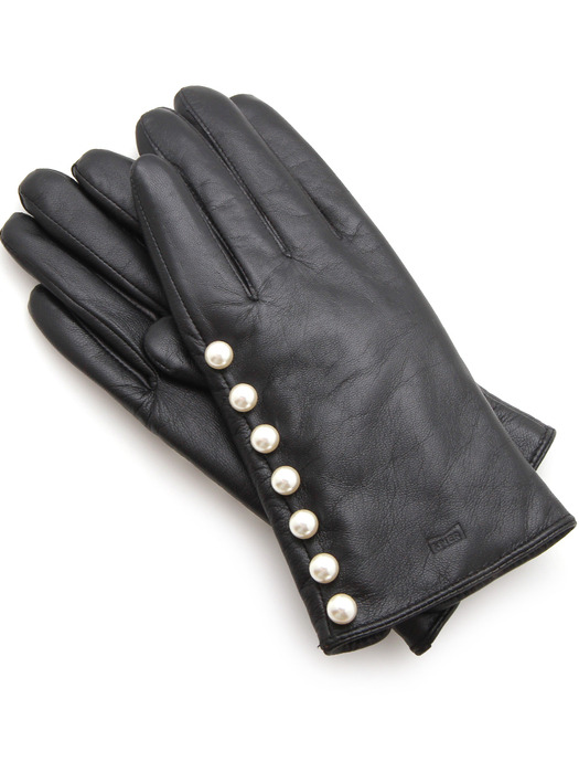 7pearls black leather glove