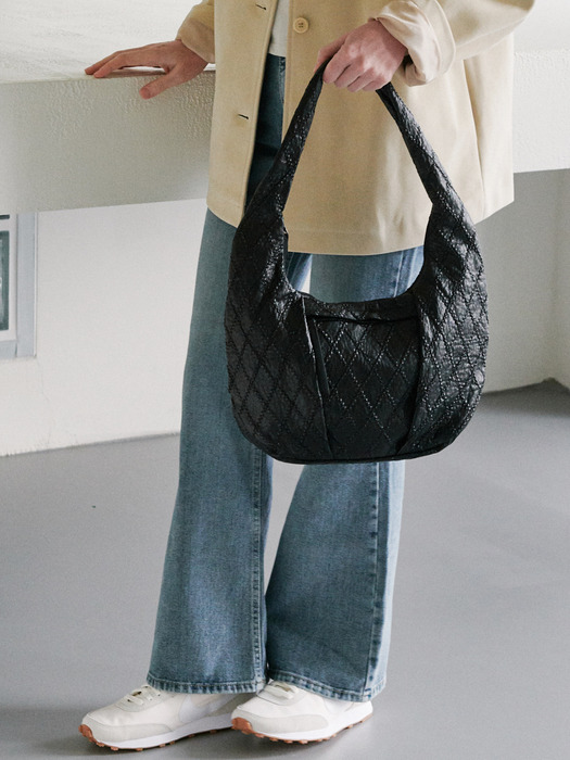 oval bag - pattern black