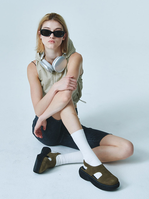 bony flatform sandal (Khaki)