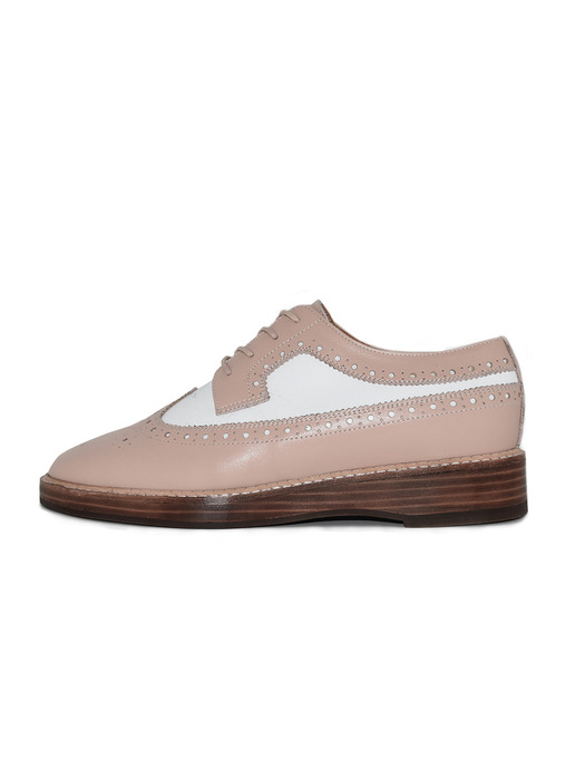 Two-tone lovely wingtip oxford - skin pink