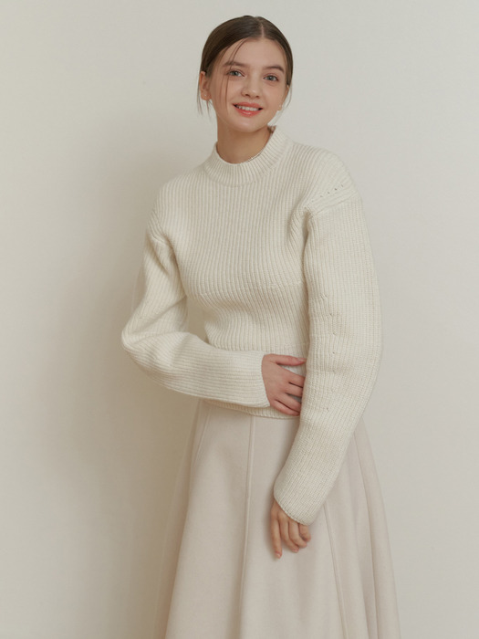 Peony volume knit (ivory)