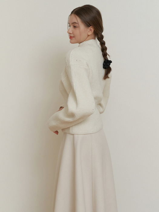 Peony volume knit (ivory)