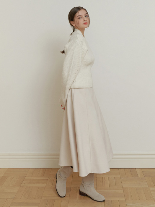 Peony volume knit (ivory)