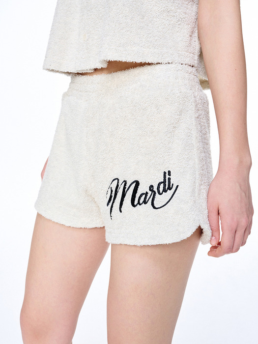 TERRY SHORTS_OATMEAL BLACK