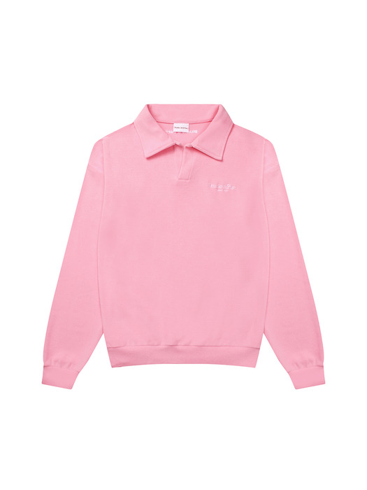 Velour Spandex Collar T-Shirt_Pink