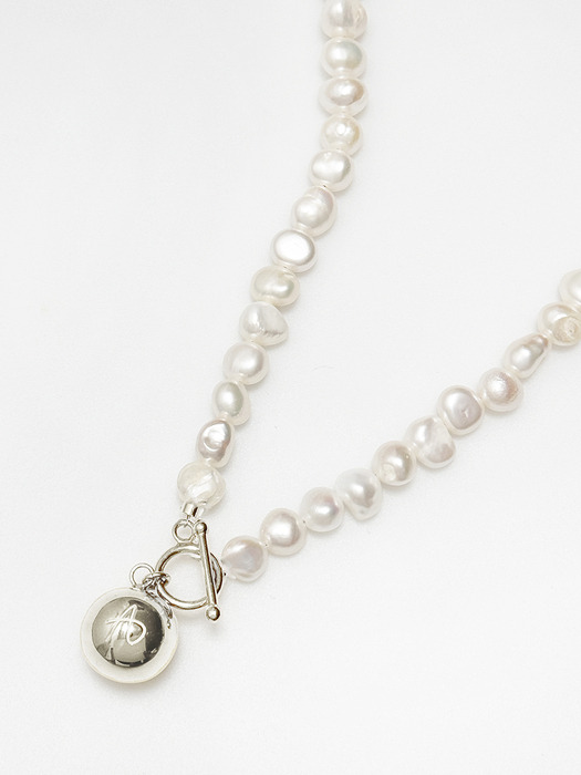 925silver A-ball Toggle Pearl Necklace / 2color