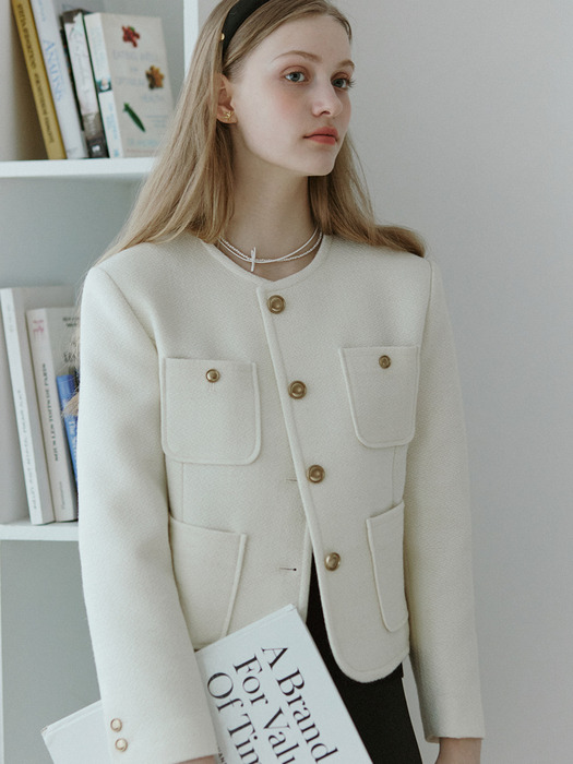 Jane Tweed Goldish Jacket - Ivory