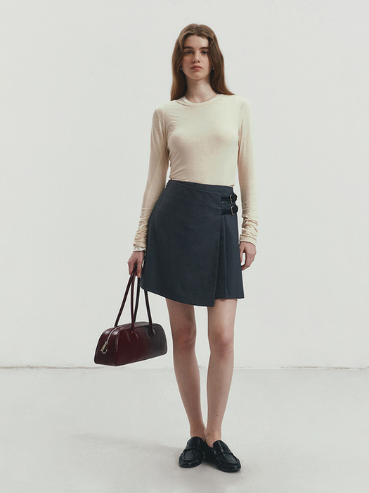 MINI PLEATS SKIRT CHARCOAL GREY_UDSK4A204CG