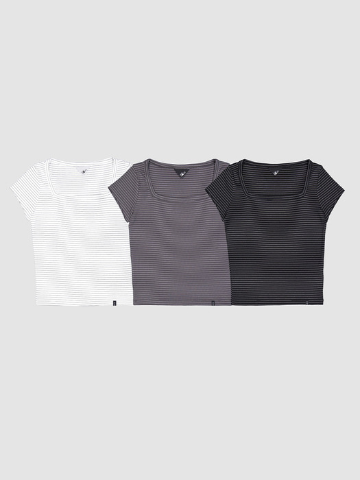 D. BASIC COTTON SQUARE-NECK T - 12 COLOR