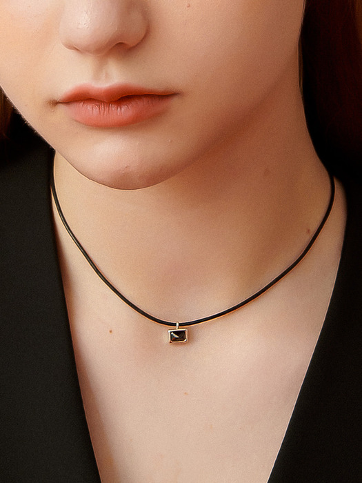 Chic Leather Silver Necklace In486 [Silver]