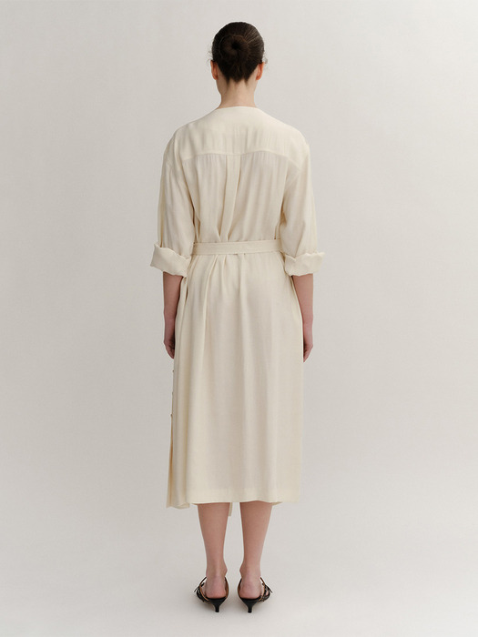 SS24 Highneck Dress Cream