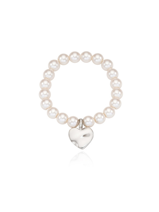 [silver925]flat heart pearl ring
