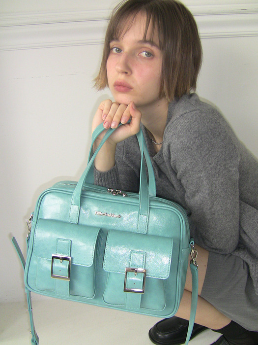 PK Middle Shoulder Bag (glossy)(turquoise)